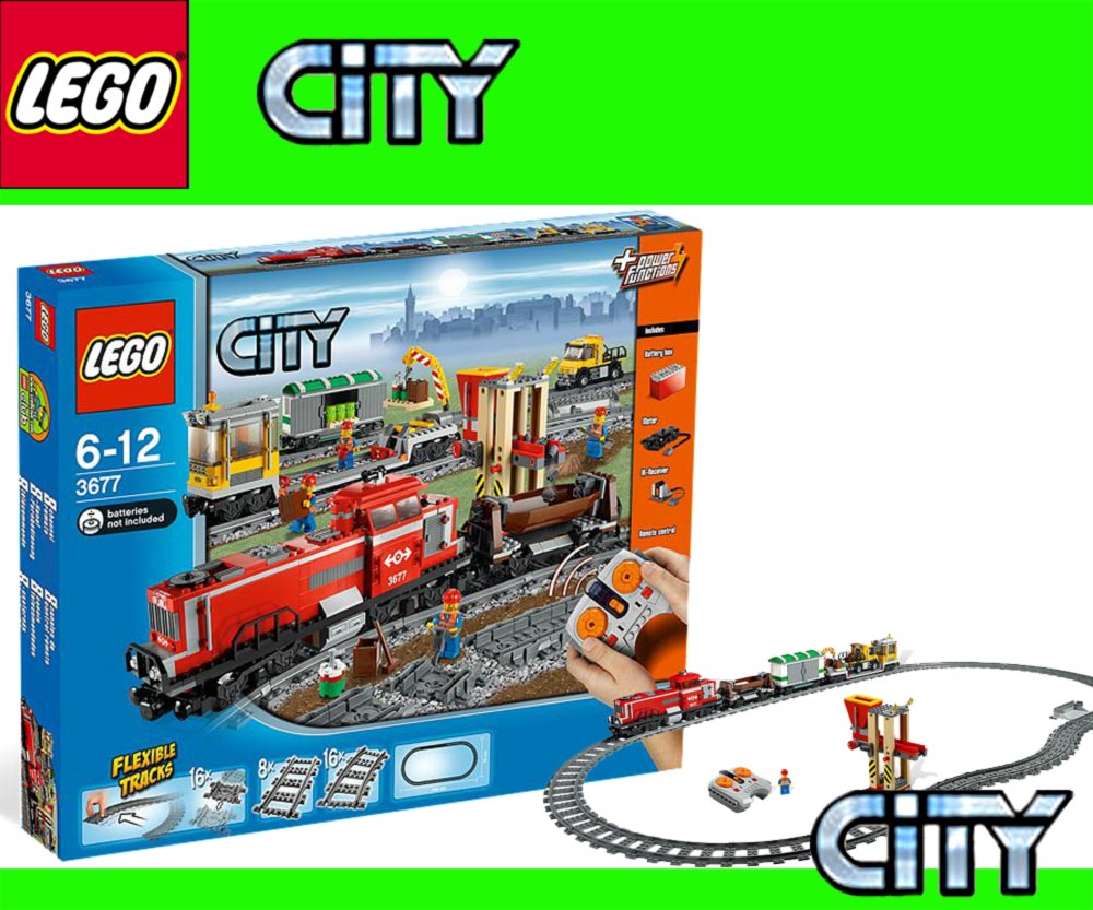 LEGO CITY 3677 RC Cargo Train Diesel Locomotive Power Functions FREE Duracell | eBay