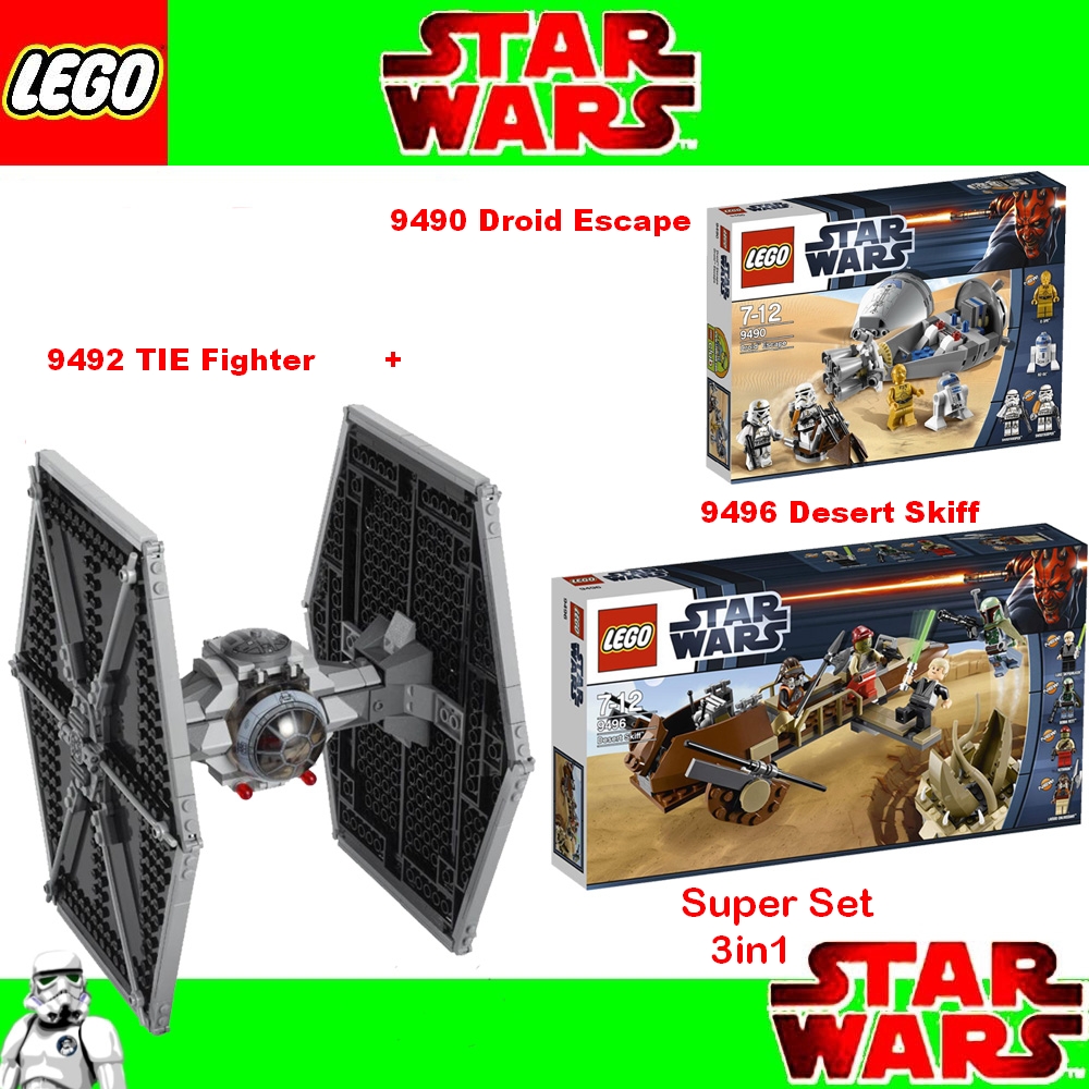 lego wars set 9492 tie fighte 9496 desert skiff 9490 lego wars set 9492 tie fighte 9496 desert skiff 9490