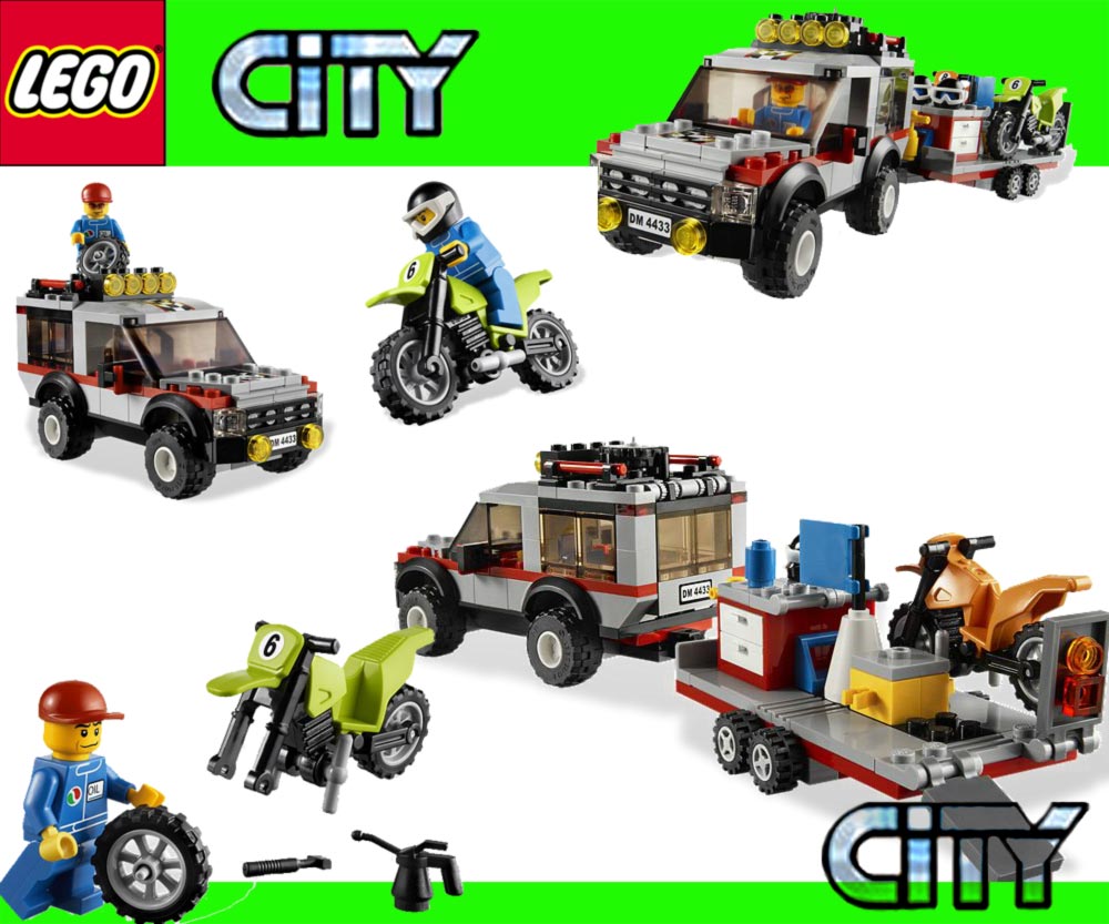 LEGO CITY 4433 Motocross Crossbike Transporter Dirt Bike Transporter ...