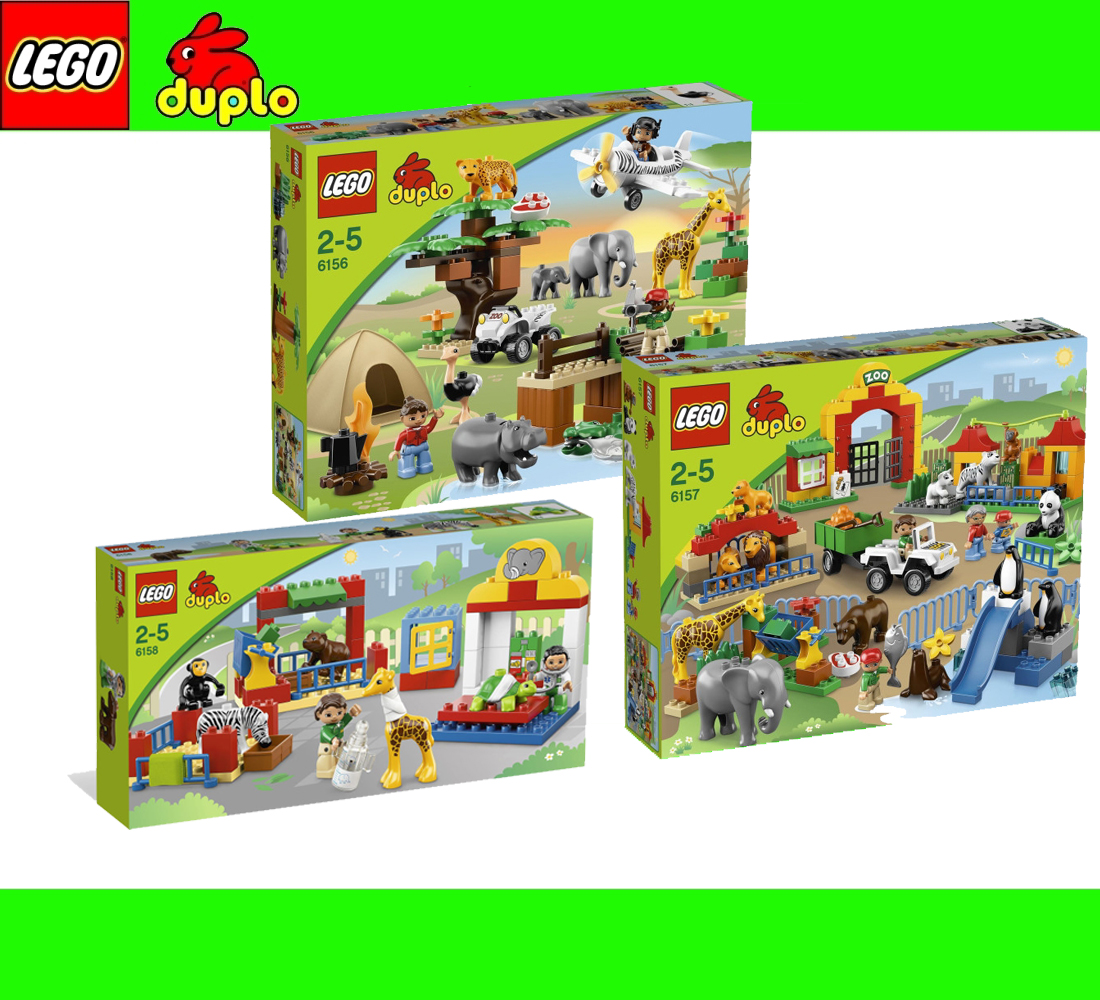 LEGO DUPLO XXL SET 6156 6157 6158 BIG ZOO + Animal Clinic + Africa`s ...