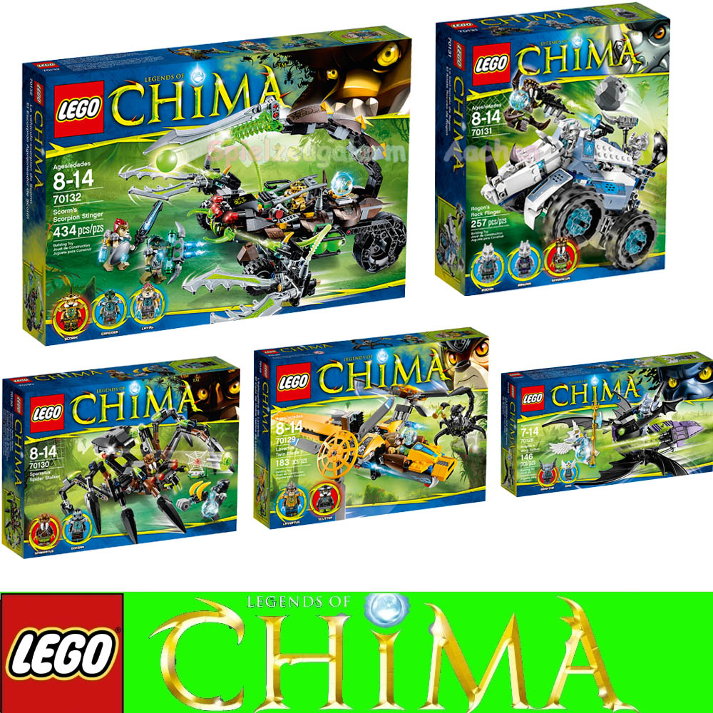 lego chima set 70128 70129 70130 70131 70132 lwen spinnen rogons