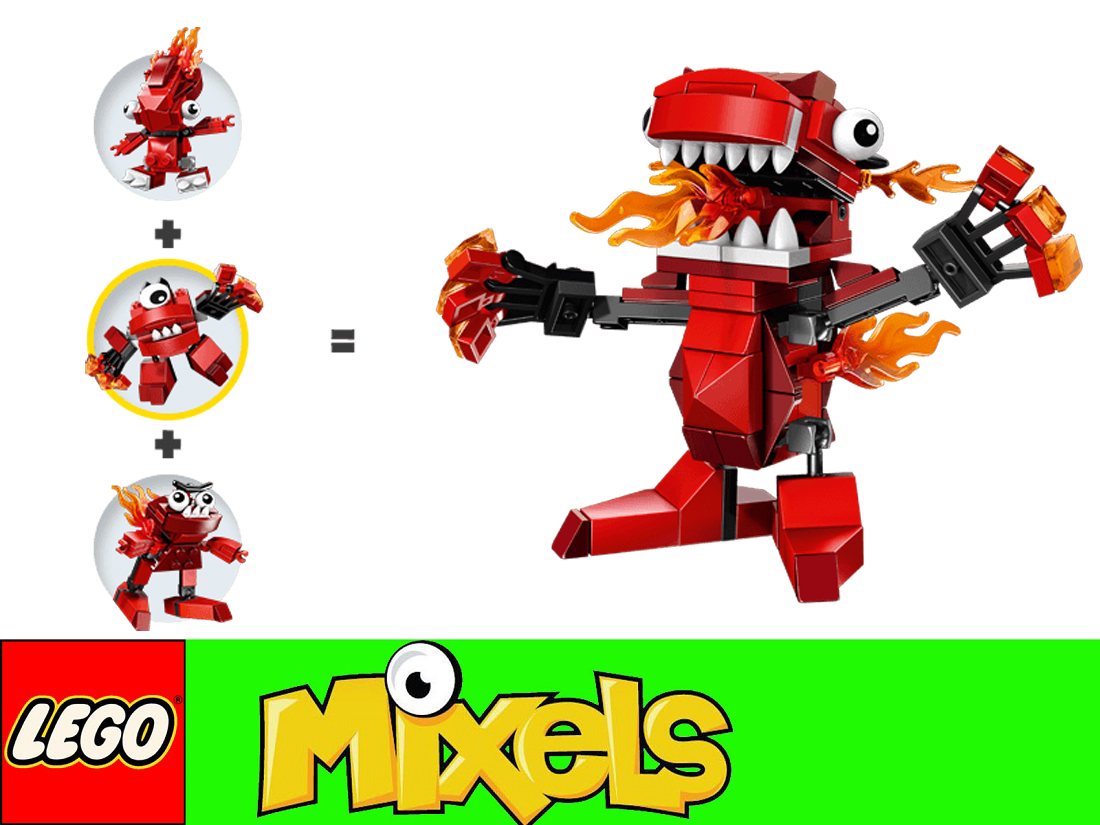 LEGO MIXELS SET 41500 FLAIN 41501 VULK 41502 ZORCH Rot Red