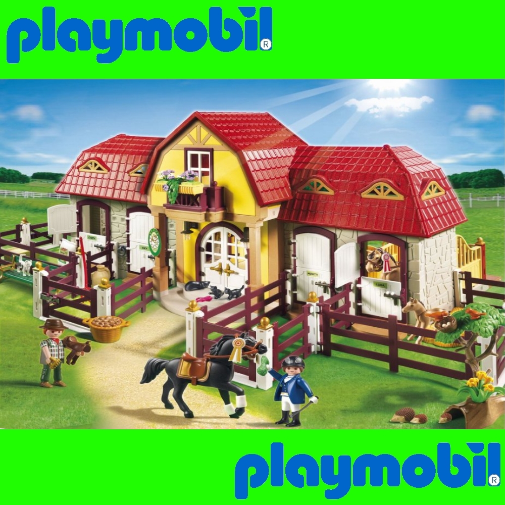 NEW PLAYMOBIL COUNTRY 5221 Large horse ranch with Paddocks riding set ...