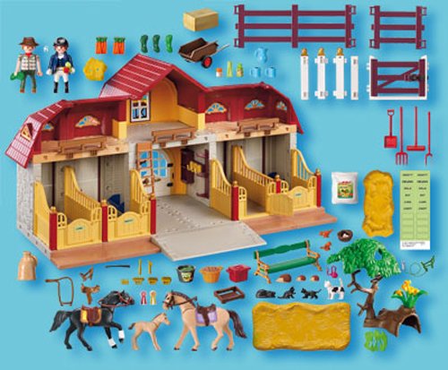 NEW PLAYMOBIL COUNTRY 5221 Large horse ranch with Paddocks riding set ...